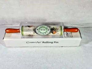 Longaberger Strawberry Design onCOUNTER ART CERAMIC STRAWBERRY ROLLING PIN - NEW - Picture 1 of 12
