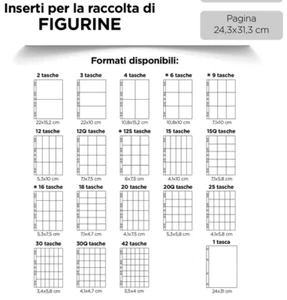 INSERTI PAGINE PER ALBUM FIGURINE CON 9 TASCHE FORMATO 71 x 100 mm CONF. 20 PZ - Picture 1 of 1