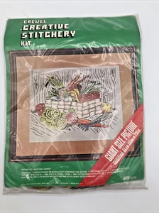 Vintage Crewel Creative Stitchery Kit VEGETABLE BASKET #5176 Factory Sealed - Picture 1 of 5