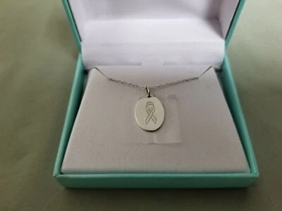 New Samara 925 Sterling Silver Breast Cancer Ribbon  Necklace  Retail $60.00 - Image 1 of 3