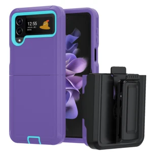 For Samsung Galaxy Z Flip 4 Shockproof Hybrid Phone Cover Case /Belt Clip Holder - Picture 1 of 19