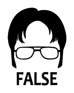 The Office Dwight False Decal #2 3.75"x5" Choose Color - Picture 1 of 2