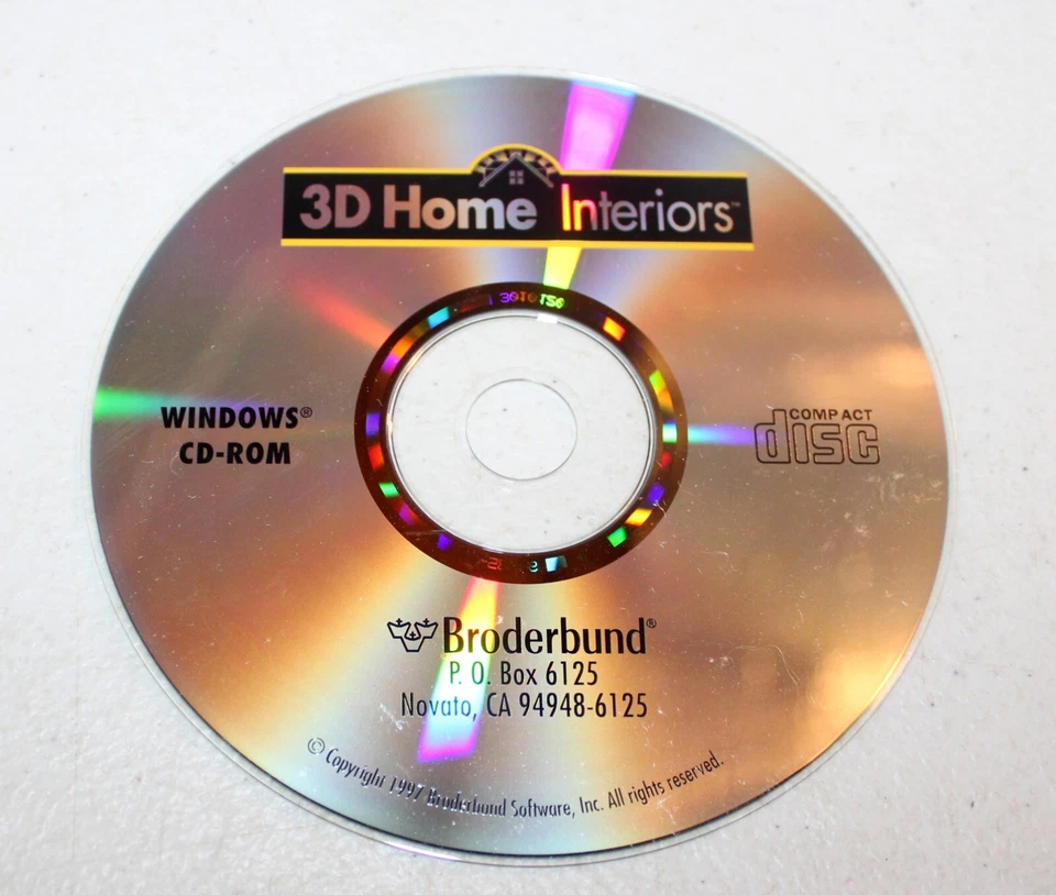 3D Home Interiors Windowd CD-ROM 1997 Broderbund DISC ONLY - Image 1 of 1