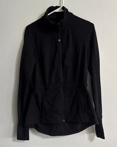 Rare Lululemon Peplum Pleated Riding Jacket in Black size 6 - Picture 1 of 8