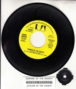 KENNY ROGERS Coward Of The County PROMO 7" 45 record NEW RARE! + juke box strip - Picture 1 of 1