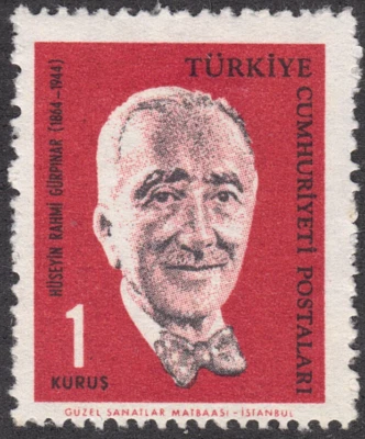 1964 Turkey SC# 1614 - Portraits: Hüseyin Rahmi - M-H   - Image 1 of 2