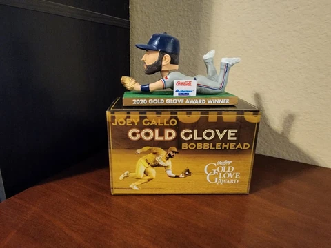 Texas Rangers Joey Gallo Gold Glove Bobblehead SGA New York Yankees 7/31/21 NIB Cover