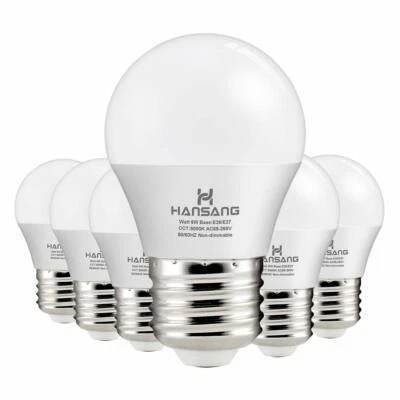 Hansang Lot de 6 ampoules LED A15 E26 6 W G45 Ra83 600 lm 5000 K Lumière - Image 1 of 4