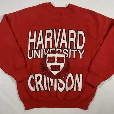 VTG 90s Harvard University Crimson Sweatshirt Adult Small Red College Ivy League - Image 1 of 4