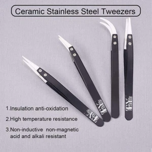 4 Pcs Precision Angled Tweezers Industrial Tweezers Precision Tweezers - Picture 1 of 11