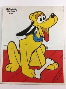 Vintage Playskool Wooden Tray Puzzle Pluto 7 Pcs. A42 - Picture 1 of 1