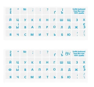 2 Pack Russian Blue Keyboard Stickers Cyrillic for Computer Blue Keyboard Let... - Picture 1 of 9