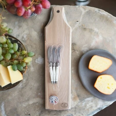 Juego de tabla de cortar madera y cuchillos para queso Jean Dubost Laguiole hecho en Francia NUEVO Foto 1 de 4