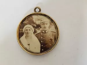 Antique Victorian Photo Picture Locket For Pocket Watch Chain Gold Plated! BK129 - Picture 1 of 13