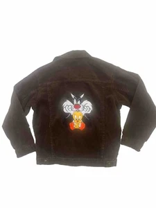VTG Warner Bros 1998 Embroidered Tweety Bird Brown Corduroy Jacket Kids L RARE - Picture 1 of 8
