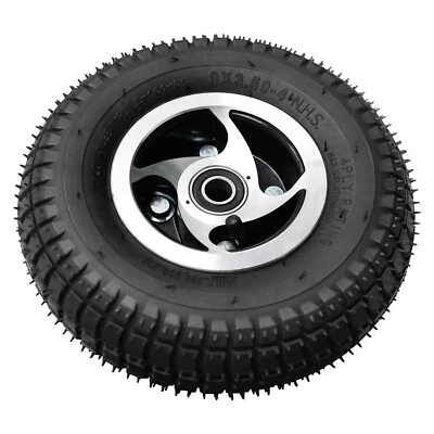 Rodas transaxle cadeira de rodas 9x3.50-4 aro pneu traseiro roda go kart scooter quadriciclo - Imagem 1 de 4
