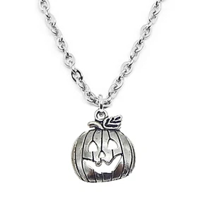 Collana con Zucca di Halloween Argento a catena ciondolo Harry Potter Uomo Donna - Foto 1 di 10