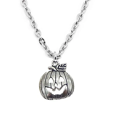 Collana con Zucca di Halloween Argento a catena ciondolo Harry Potter Uomo Donna - Immagine 1 di 4