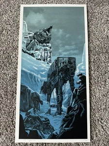 STAR WARS Hoth Snow AT-AT 12X24 Signed By Artist Tim Doyle Art Print NUMBERED - Picture 1 of 5