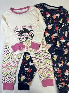 Gymboree Girls Pajama Lot Zebra And Cats Size 4 5 EUC 100% Cotton - Picture 1 of 5