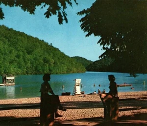 Strand hungrige Mutter Park Virginia Postkarte Frauen Schatten Rettungsschwimmer - Bild 1 von 3