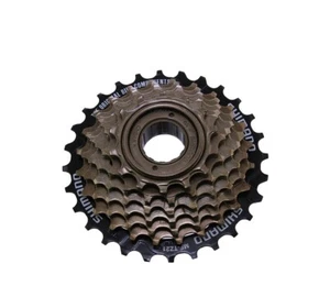 SHIMANO BRANDED 7 SPEED BICYCLE MULTIPLE FREEWHEELS 14/28T INDEX CHROME. - Picture 1 of 1
