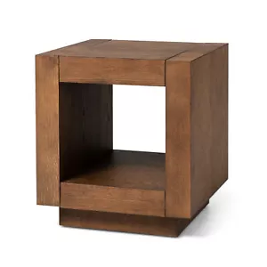Maven Lane Artemis Contemporary Wooden Side Table in Refined Brown Finish (Used) - Picture 1 of 6