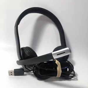 Microsoft Wired USB Headset | Grade A Black Modern - Picture 1 of 6