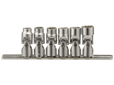 Genius 1/4in Drive 6 Piece SAE Universal Joint Imperial Socket Set US-206S - Image 1 of 3