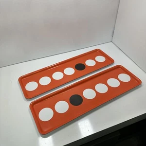 Pair Of Ikea Bevista Tray Orange Modern Retro With White & Black Dots - Picture 1 of 5