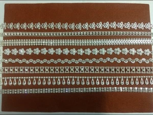Diamant/Strass Designer Kristall Kette Elfenbein Perle Silber - Meterware - Bild 1 von 1