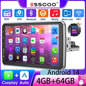 Android14 Autoradio 10.1" GPS Nav WIFI 360° Drehbar Bildschirm Kamera 1 DIN DAB - Bild 1 von 16
