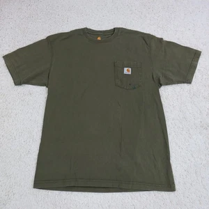 Camisa Carhartt Para Hombres Mediana Verde Bolsillo Ropa de Trabajo K87 ARG Camiseta de Algodón Pesado - Imagen 1 de 17