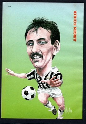 JURGEN KOHLER JUVENTUS 1990 MINI POSTER CARICATURA CALCIO VINTAGE FOOTBALL - Immagine 1 di 2