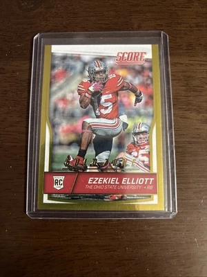 2016 Score Rookies Ezekiel Elliott #344 Gold Zone 47/50 (RC) - Image 1 of 2