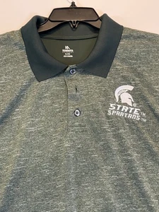 Michigan State Spartans Polo Shirt Mens XL Knights Apparel Green Golf - Picture 1 of 3