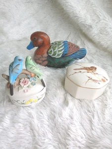 3 Bird Duck Trinket Boxes - Picture 1 of 2