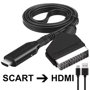 Cavo Adattatore da SCART a HDMI 1m Convertitore Convertitore Full HD Video Audio - Foto 1 di 8