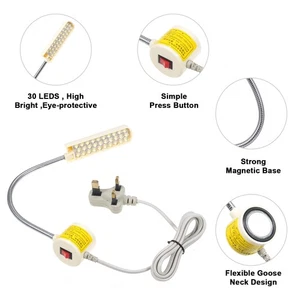 30LEDs Sewing Machine Lamp LED Light Fixture Fixed Base -White UK3 - Picture 1 of 8