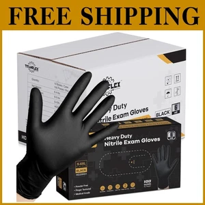 Guanti in nitrile nero, 1000 ct, resistenti agli agenti chimici, sicuri per alimenti - Foto 1 di 11