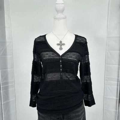 Top tejido de encaje transparente Denim & Supply Ralph Lauren para mujer L Boho caprichoso grunge Foto 1 de 4