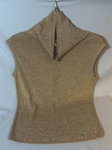 Gold Lame’ ärmellose Bluse 60’er Jahre - Bild 1 von 7