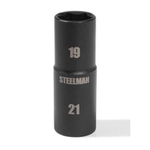 STEELMAN 1/2 in. Drive 19mm x 21mm 6-PT Thin Wall Impact Flip Socket, 79400 - Picture 1 of 4