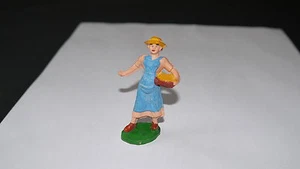 FIGURINE JIM FERMIÈRE SEMEUSE ROSE ET BLEU CHAPEAU JAUNE - Picture 1 of 1