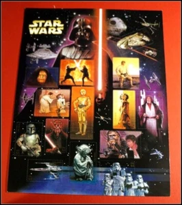 Hoja completa de estampillas de 41 centavos de Star Wars USPS 2007 30 aniversario #K135 - Imagen 1 de 2