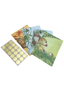 Notebook vintage attuali Linda K Powell Just a Notes fauna selvatica 16 gufi rana - Foto 1 di 9