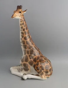 Estatuilla De Colección URSS Lomonosov Porcelana Jirafa Descanso 29.5cm 11 3/4" Alto - Imagen 1 de 18