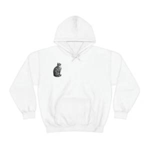 "Hungry Cat"" weißer Kapuzenpullover" - Bild 1 von 10