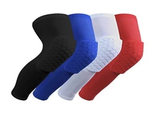 PAIR Padded Compression Leg Knee Sleeves Baseball Football Basketball Pad Sleeve - Picture 1 of 1