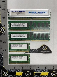 [LOT OF 5pcs] Assorted MICRON DDR Ram 4GB(x2)/1GB(x1)/512MB(x2) _FAST SHIPPING! - Picture 1 of 10